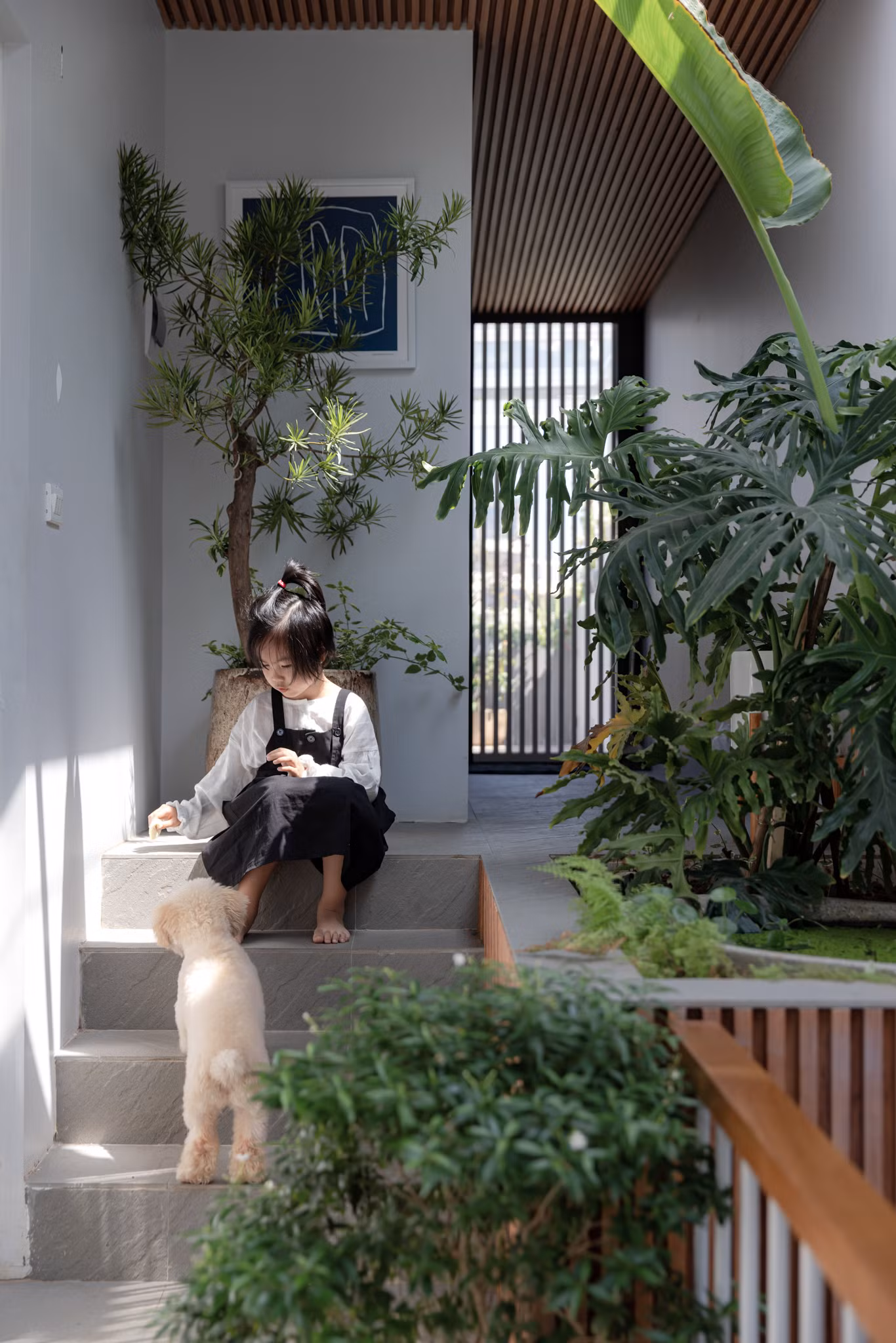 Những mảng xanh là một phần không thể thiếu trong nhà.