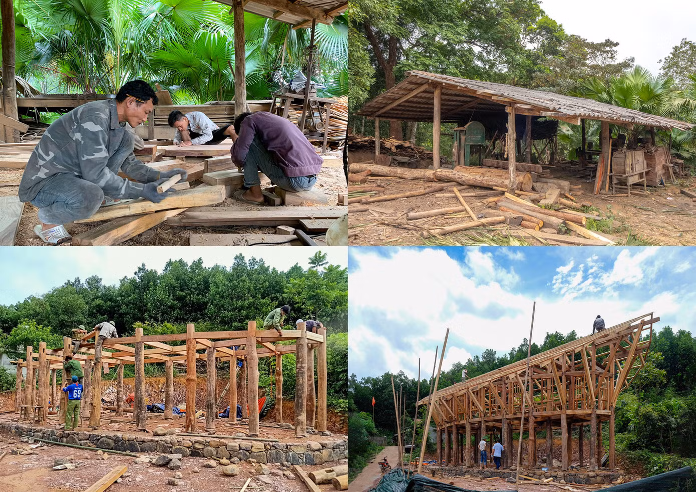 Mọi người có thể chung tay xây dựng ngôi nhà. Vật liệu xây dựng lấy từ nguồn có sẵn ở địa phương, như gỗ tự nhiên, đá ở suối, và cấu trúc mái ánh sáng. Căn nhà có kiến trúc tương tự như nhà sàn của người dân tộc thiểu số vùng núi phía bắc.