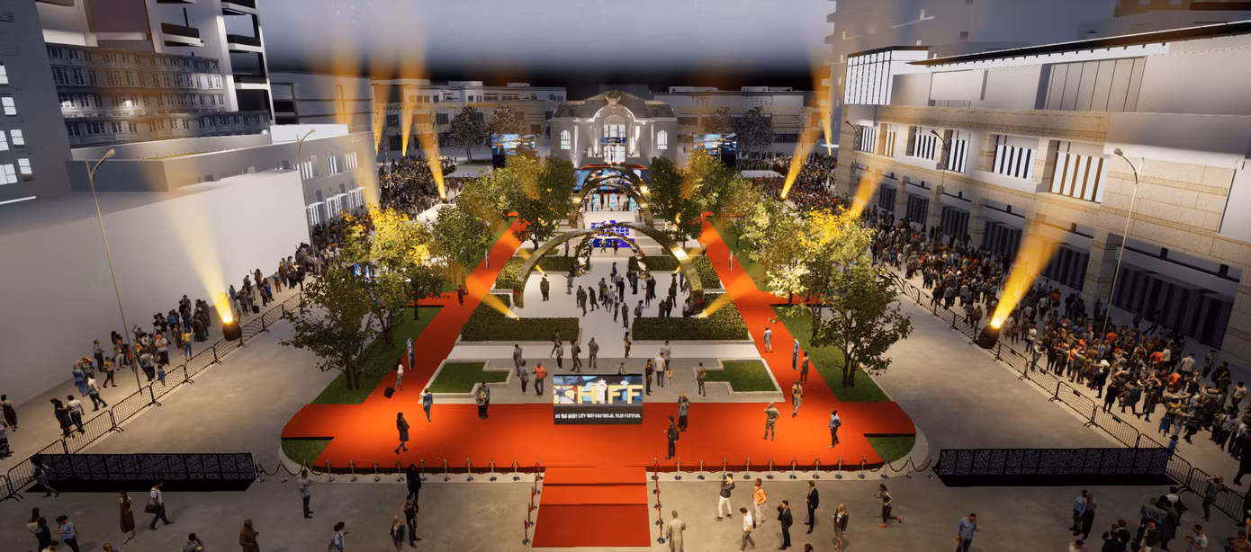 Phối cảnh Phố đi bộ Nguyễn Huệ và Công viên điện ảnh Cine Park Thủ Thiêm trong thời gian diễn ra HIFF 2024.