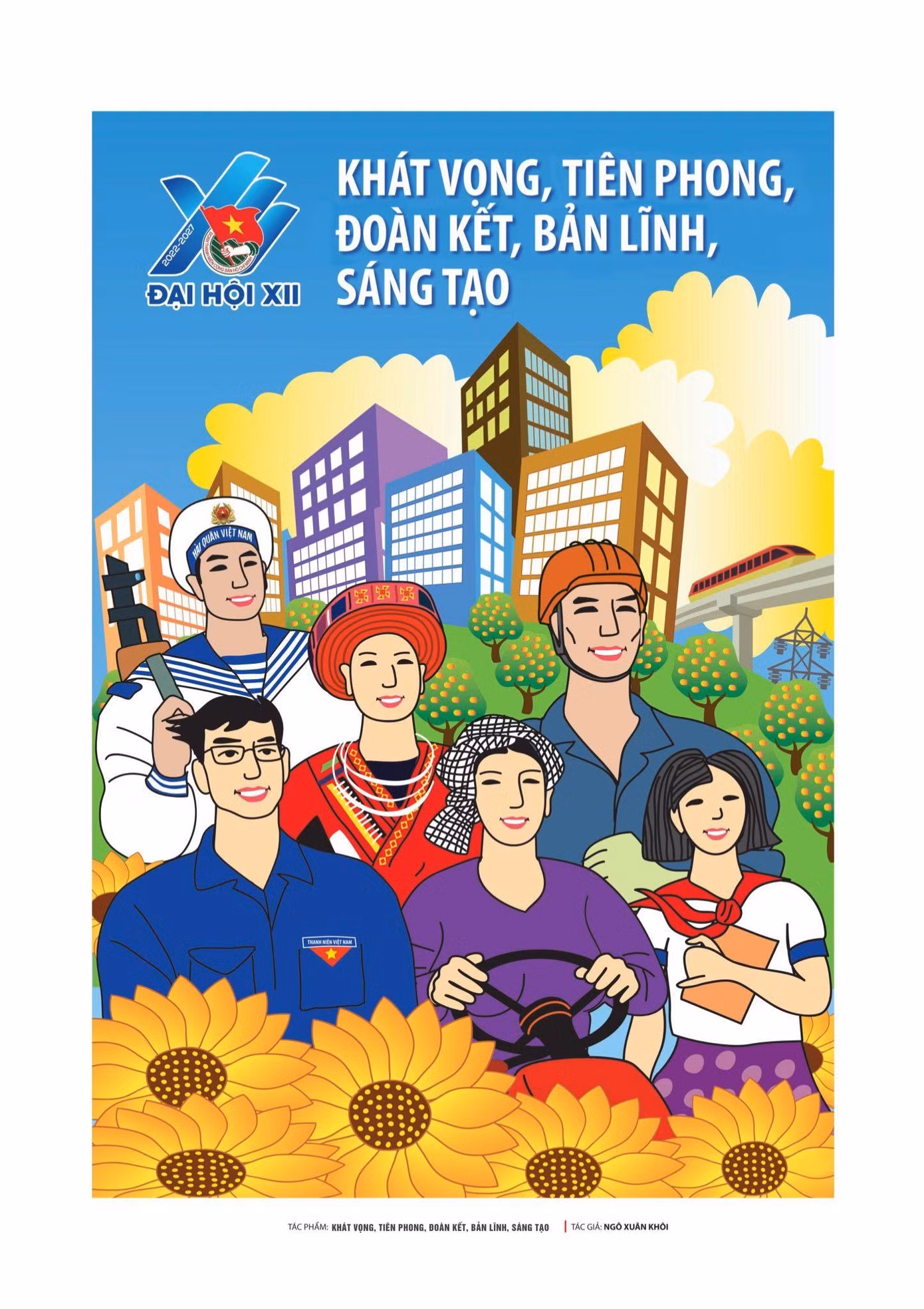 Tác phẩm “Khát vọng, đoàn kết, bản lĩnh, tiên phong, sáng tạo” của tác giả Ngô Xuân Khôi đạt giải Ba cuộc thi