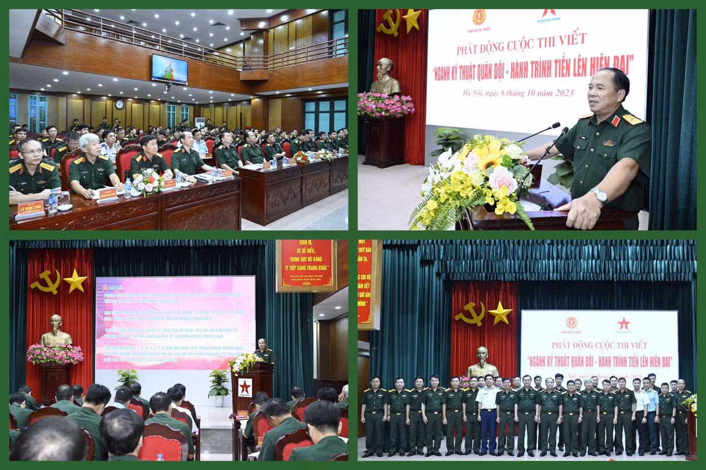 Dự lễ phát động có Trung tướng Trần Minh Đức - Chủ nhiệm Tổng cục Kỹ thuật; Trung tướng Trần Duy Hưng - Chính ủy Tổng cục Kỹ thuật (Trưởng ban chỉ đạo cuộc thi); Thiếu tướng Đoàn Xuân Bộ - Tổng biên tập Báo QĐND (đồng Trưởng ban chỉ đạo cuộc thi); đại biểu Cục Tuyên huấn, Văn phòng Tổng cục Chính trị QĐND Việt Nam. Dự lễ phát động có Trung tướng Trần Minh Đức - Chủ nhiệm Tổng cục Kỹ thuật; Trung tướng Trần Duy Hưng - Chính ủy Tổng cục Kỹ thuật (Trưởng ban chỉ đạo cuộc thi); Thiếu tướng Đoàn Xuân Bộ - Tổng biên tập Báo QĐND (đồng Trưởng ban chỉ đạo cuộc thi); đại biểu Cục Tuyên huấn, Văn phòng Tổng cục Chính trị QĐND Việt Nam.