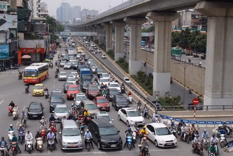 Khu vực nút giao Nguyễn Trãi - Khuất Duy Tiến được khảo sát lập trạm thu phí vào nội đô. Ảnh: Anh Trọng