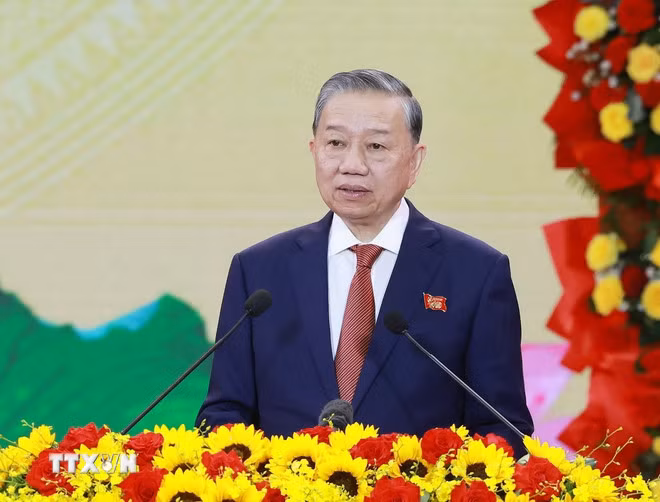 Tổng Bí thư Tô Lâm phát biểu tại chương trình. Ảnh: TTXVN.