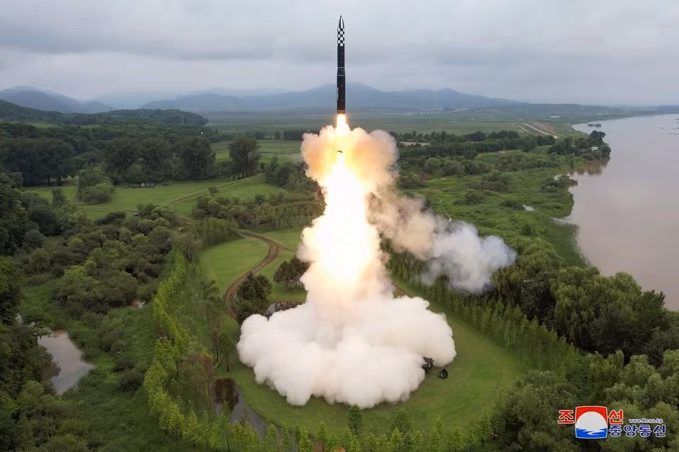 Hình ảnh vụ phóng thử của Triều Tiên. Ảnh: Reuters