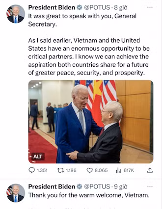 Đoạn đăng trên mạng xã hội X của Tổng thống Joe Biden ngày 10/9. (Ảnh: X)