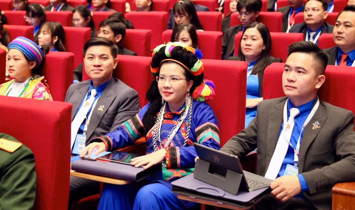 Đại hội đại biểu toàn quốc Đoàn TNCS Hồ Chí Minh lần thứ XII có sự tham dự của 981 đại biểu là cán bộ, đoàn viên ưu tú đại diện cho hơn 22 triệu đoàn viên, thanh niên Việt Nam trong và ngoài nước. Ảnh: Hoàng Mạnh Thắng