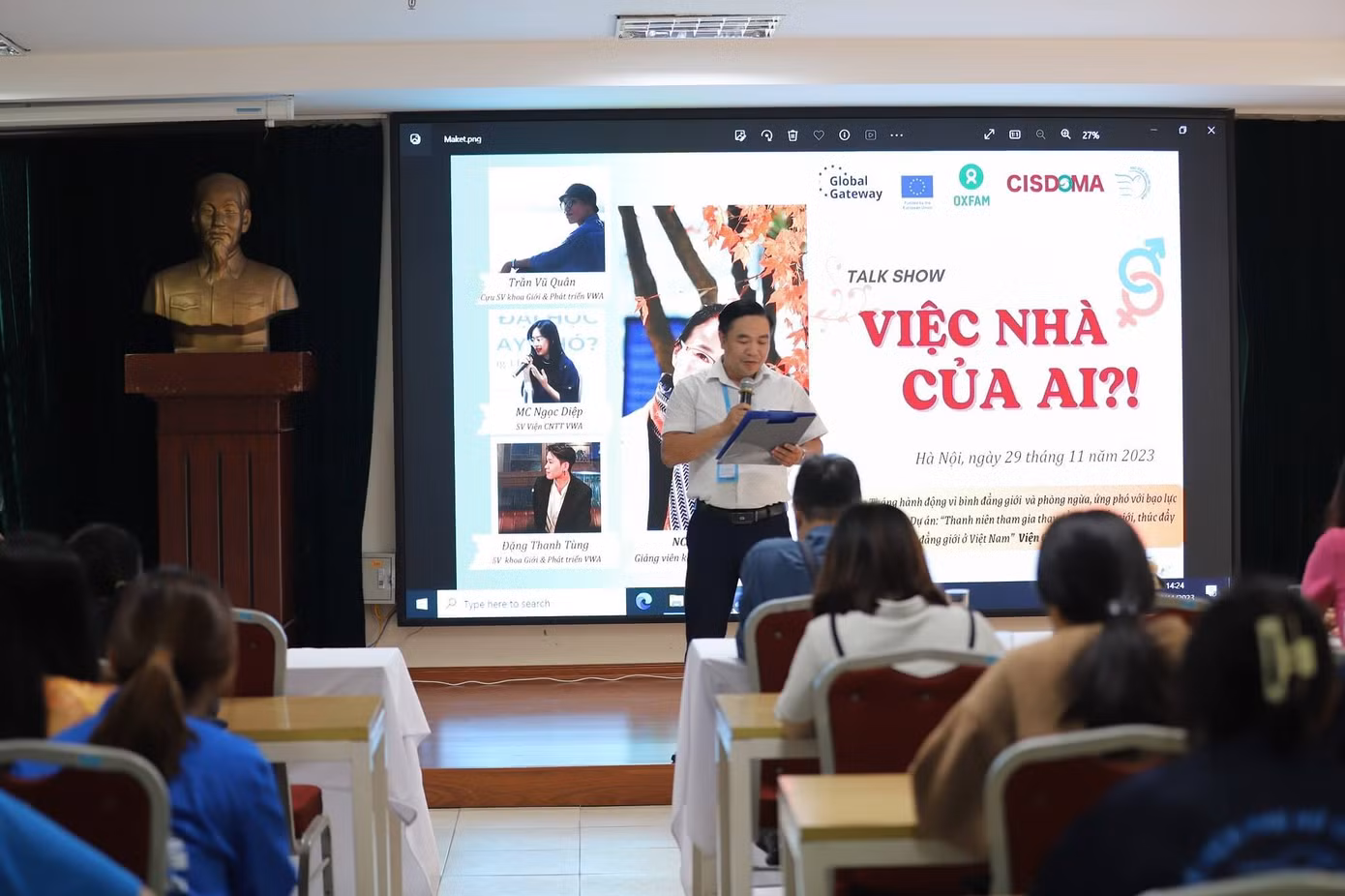 Talkshow có sự tham gia của 3 khách mời: NCS. Nguyễn Lan – Giảng viên khoa Giới và phát triển; hai cựu sinh viên khoa Giới và phát triển: Đặng Thanh Tùng và Trần Vũ Quân.