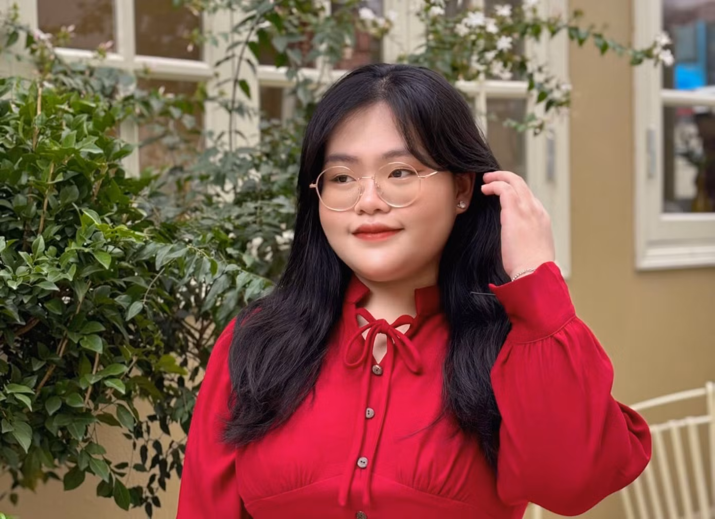 Em Nguyễn Phương Linh (20 tuổi, ở Hà Nội) hiện là sinh viên của Học viện Thanh thiếu niên Việt Nam. Ảnh: NVCC