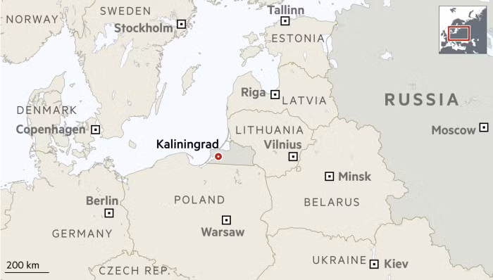 Kaliningrad giáp Ba Lan và Lithuania. Ảnh: FT