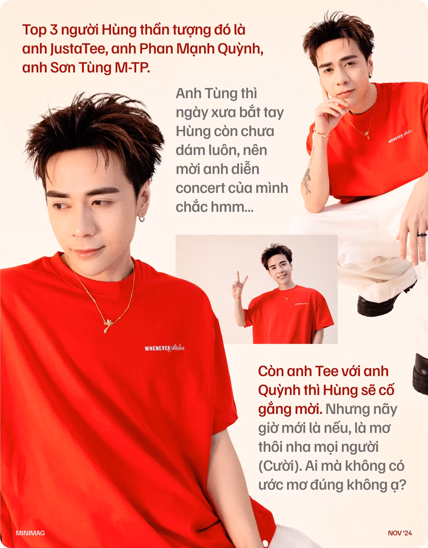 Quang Hùng từng nhiều lần bày tỏ sự hâm mộ đối với Sơn Tùng.