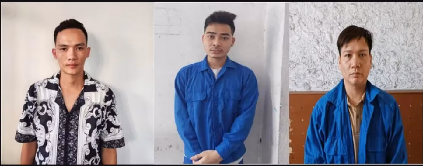 Nhóm đối tượng chính (từ trái qua phải): Nguyễn Văn Đại, Hồng Tuấn Thành và Lê Bá Toàn.