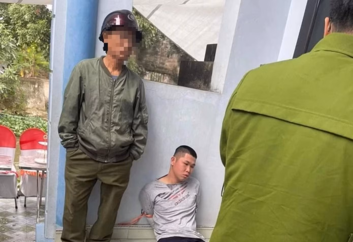 Nghi phạm bị bắt giữu sau vụ tấn công.