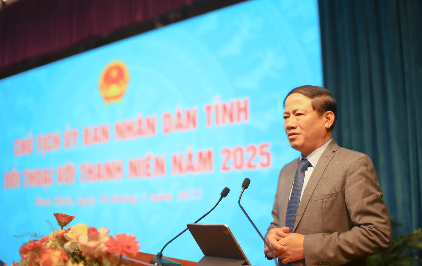 Ông Phạm Anh Tuấn - Chủ tịch UBND tỉnh Bình Định phát biểu. Ảnh: Trương Định