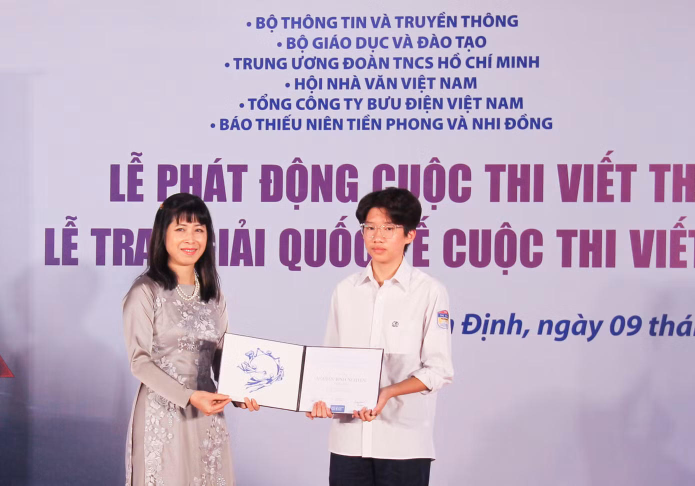 Em Nguyễn Bình Nguyên (lớp 9A1, trường THCS Nguyễn Tri Phương, quận Ba Đình, Hà Nội). Ảnh: Trương Định