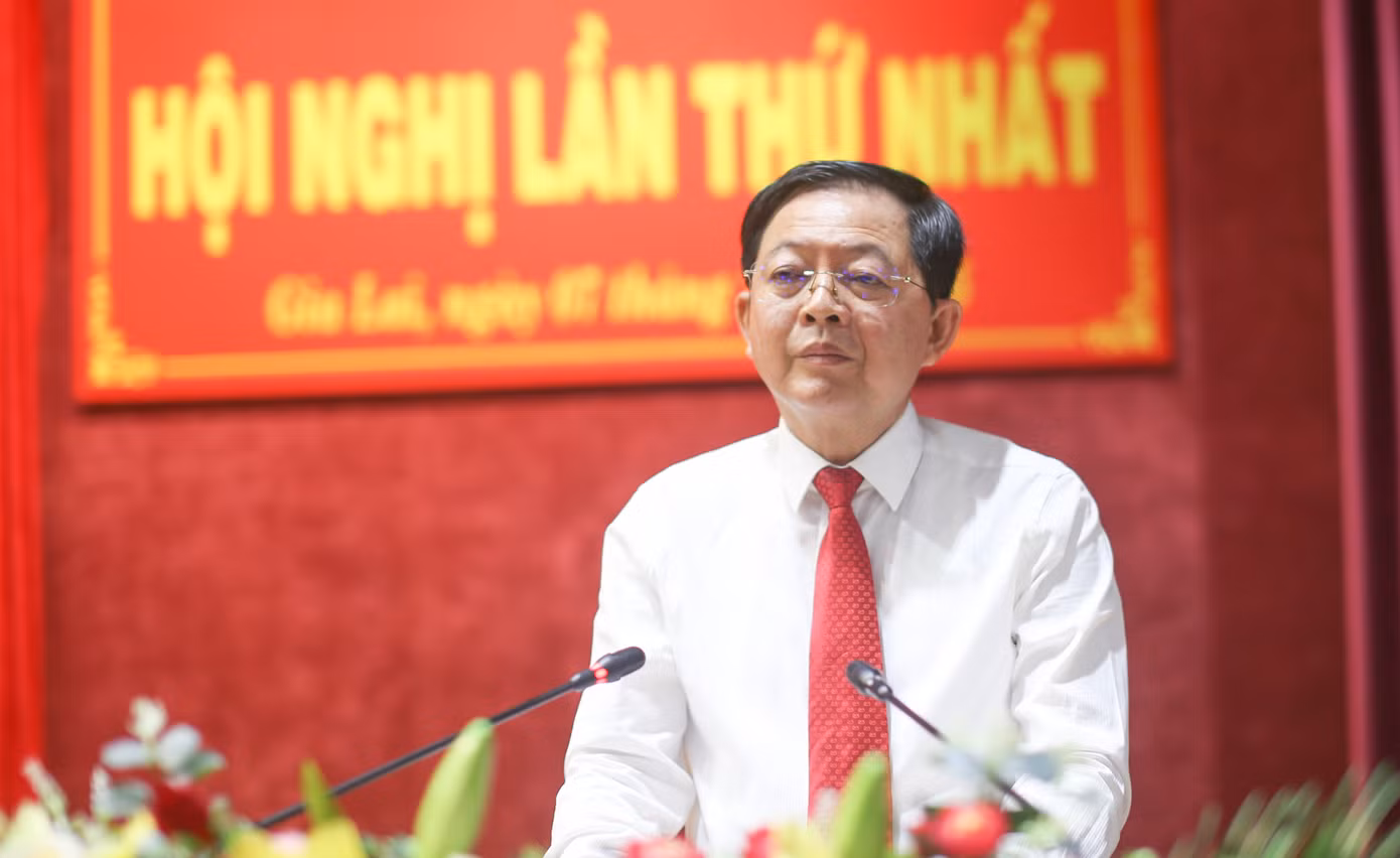 Ông Hồ Quốc Dũng - Bí thư Tỉnh ủy Gia Lai phát biểu. Ảnh: Trương Định