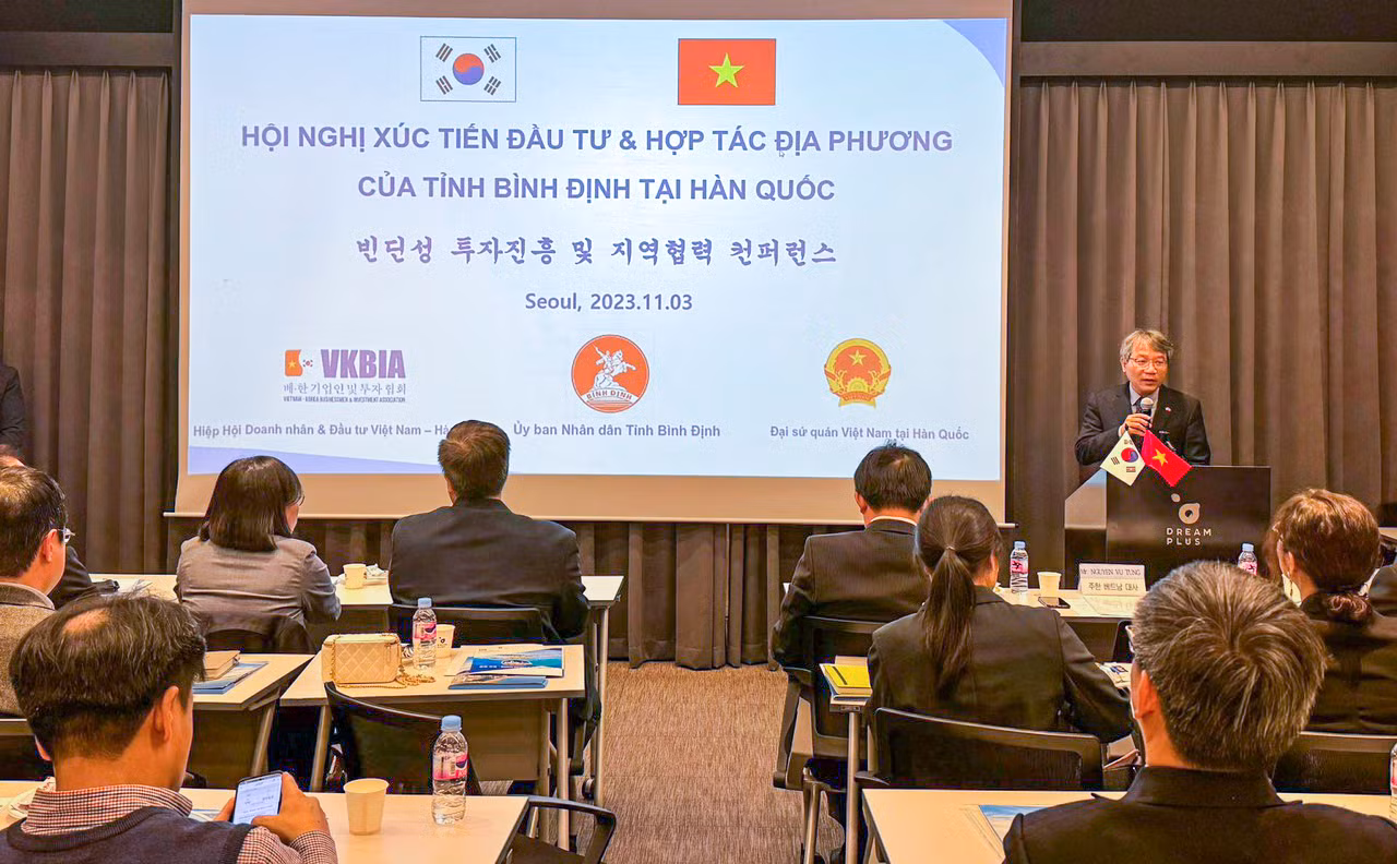 Hội nghị xúc tiến đầu tư và hợp tác địa phương của tỉnh Bình Định tại Hàn Quốc.