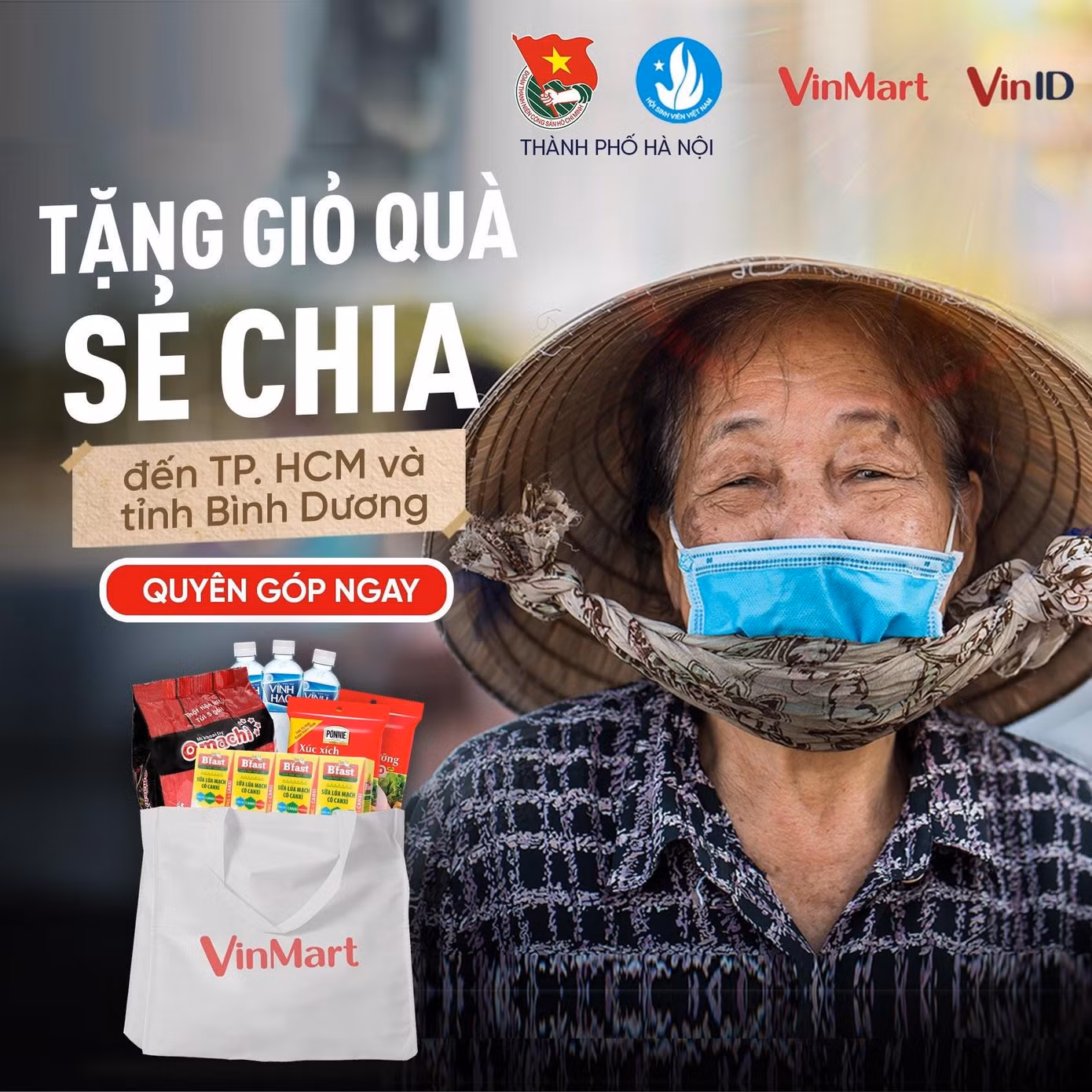 Chương trình 5.000 giỏ quà sẻ chia nhằm kêu gọi các mạnh thường quân, tấm lòng hảo tâm chung tay hỗ trợ 5.000 sinh viên, lao động nghèo tại TPHCM, Bình Dương bị ảnh hưởng bởi dịch bệnh.