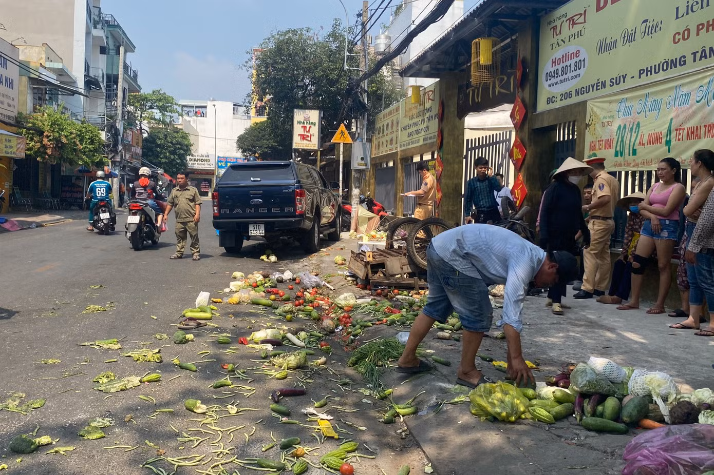 Hiện trường vụ tai nạn. Ảnh: C.H.