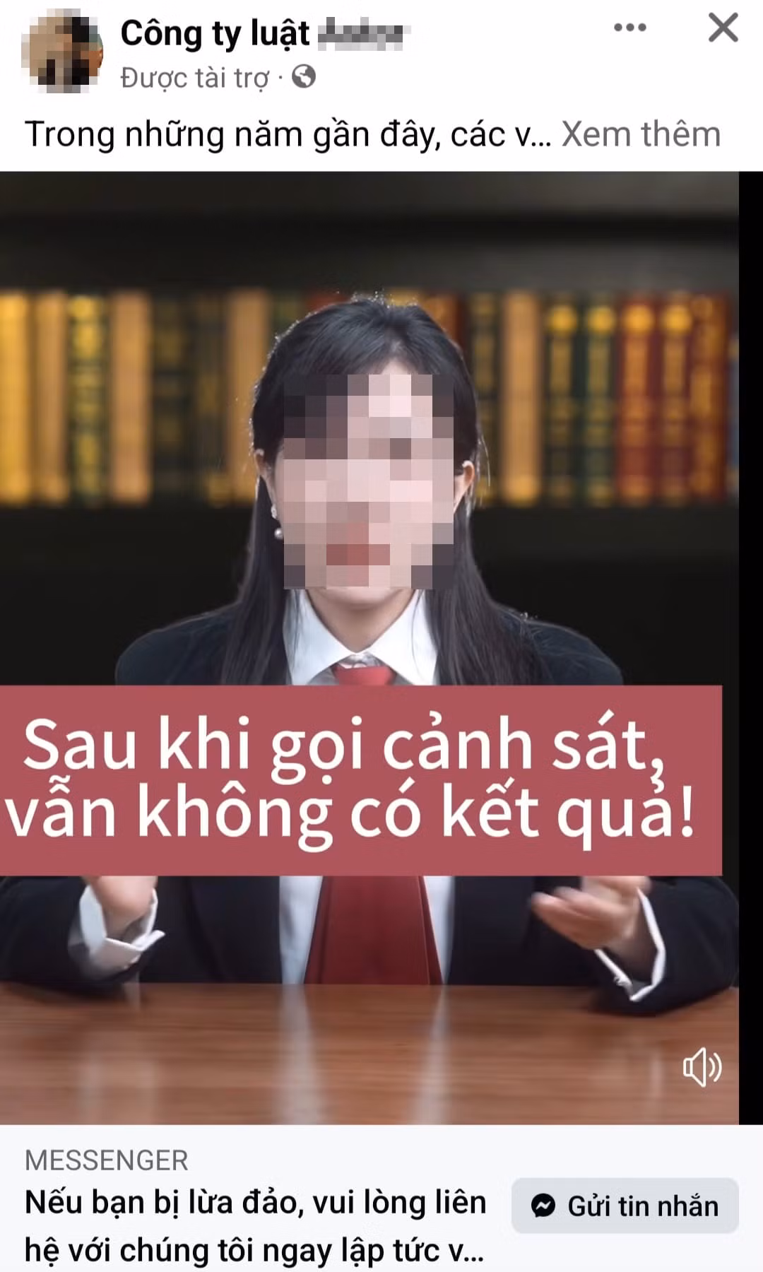 Nhiều trang Facebook quảng cáo luật sư lấy lại tiền lừa đảo.