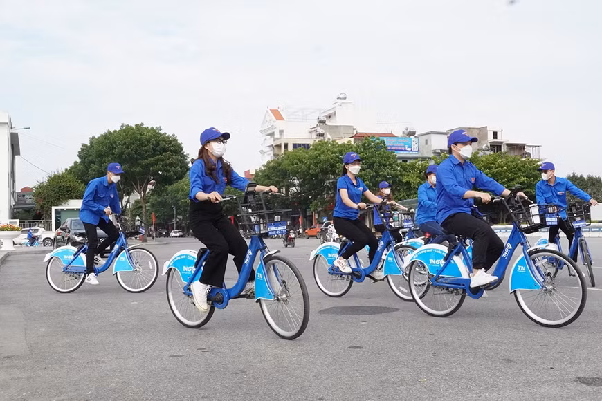 Đề án xe đạp công cộng Hà Nội đang được thí điểm triển khai thí điểm.