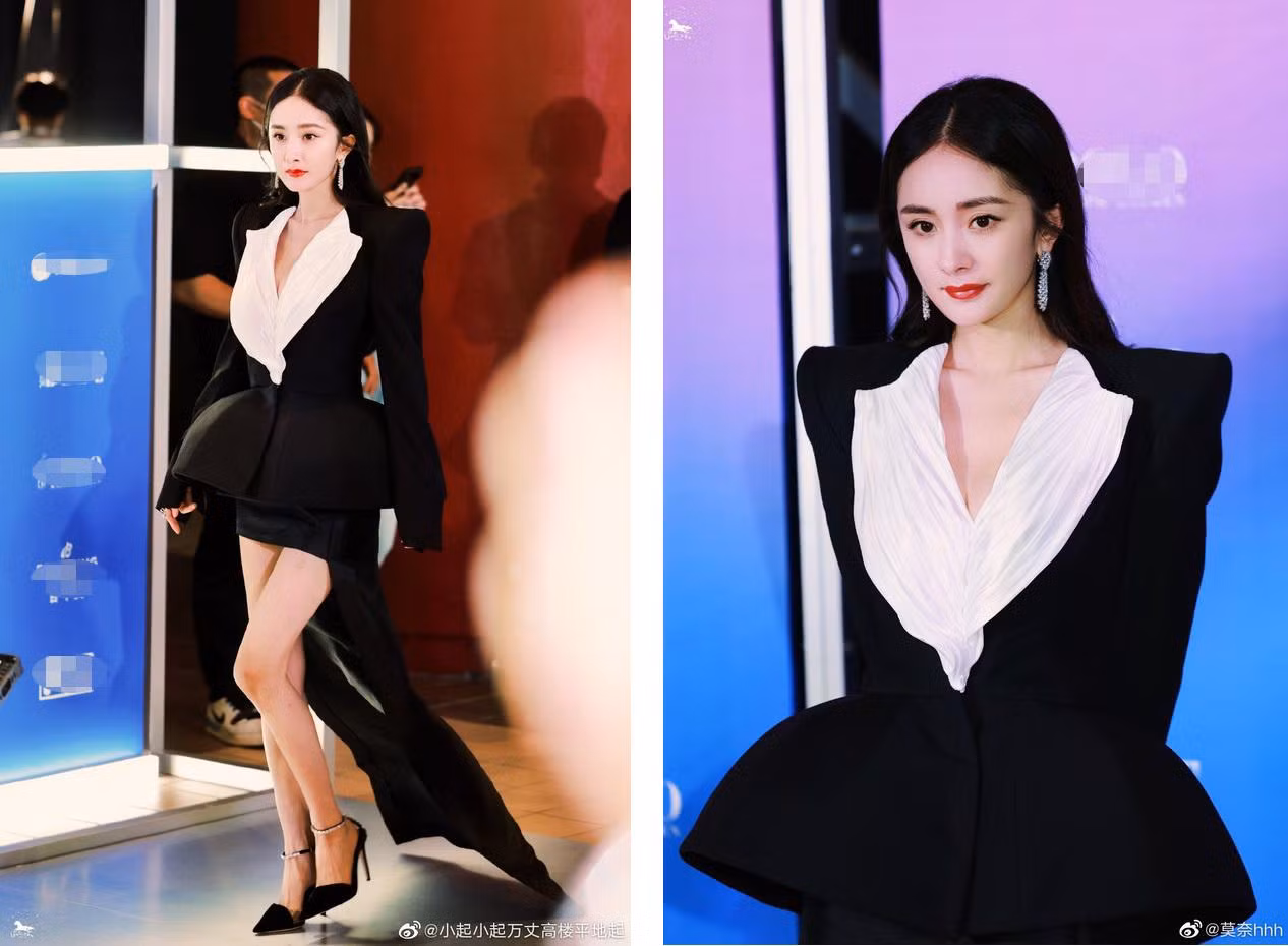 Với bộ trang phục này, người đẹp trở lại phong cách thường thấy, kín ở thân trên và khoe tối đa chân dài.