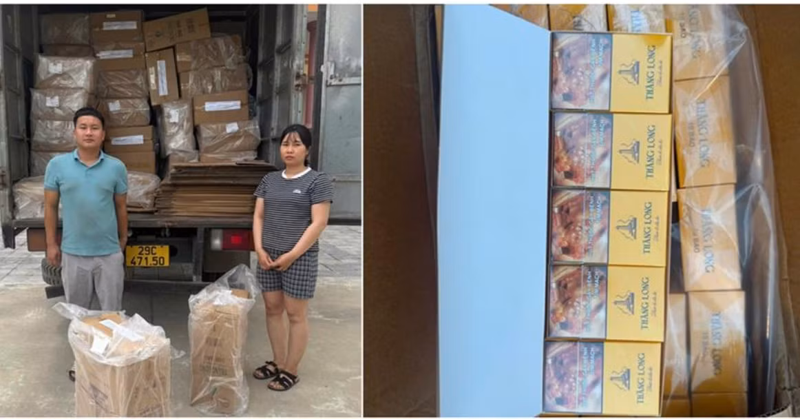 Đối tượng cùng tang vật vụ án.