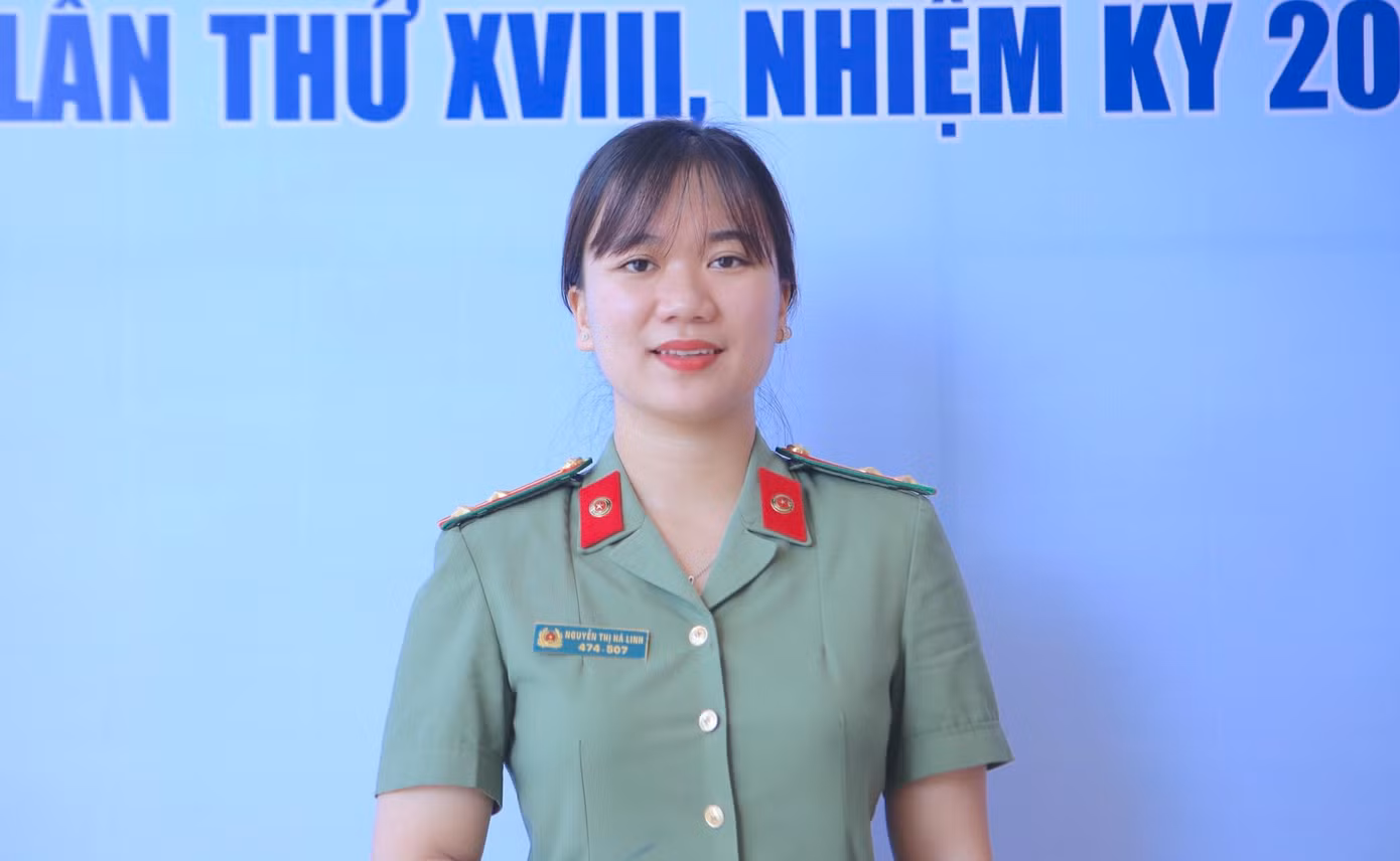 Đại biểu Nguyễn Thị Hà Linh - Phó Bí thư Đoàn Công an TP Hà Tĩnh.
