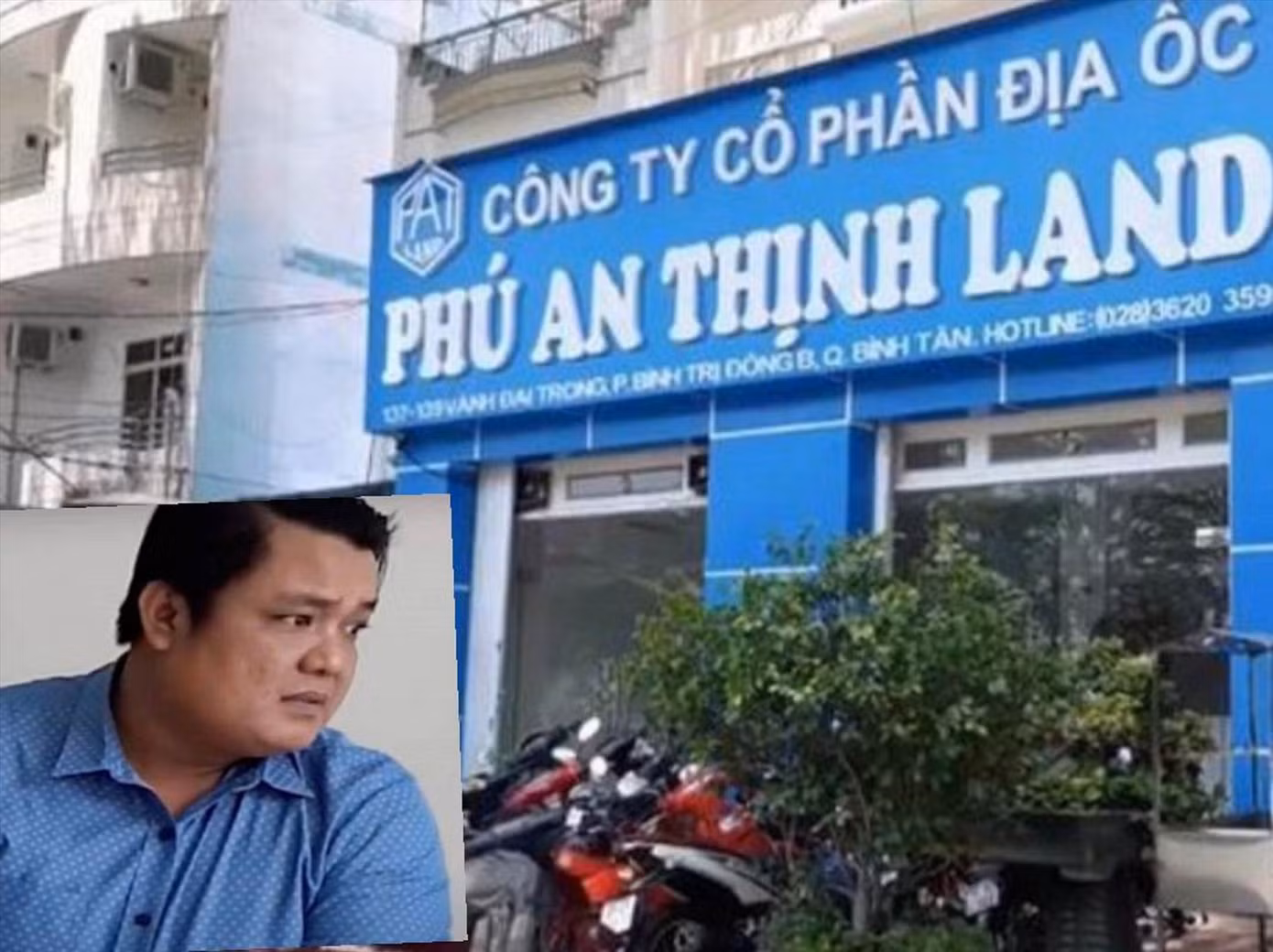 Cựu Tổng giám đốc Ngô Minh Khâm và trụ sở công ty. Ảnh: PVT