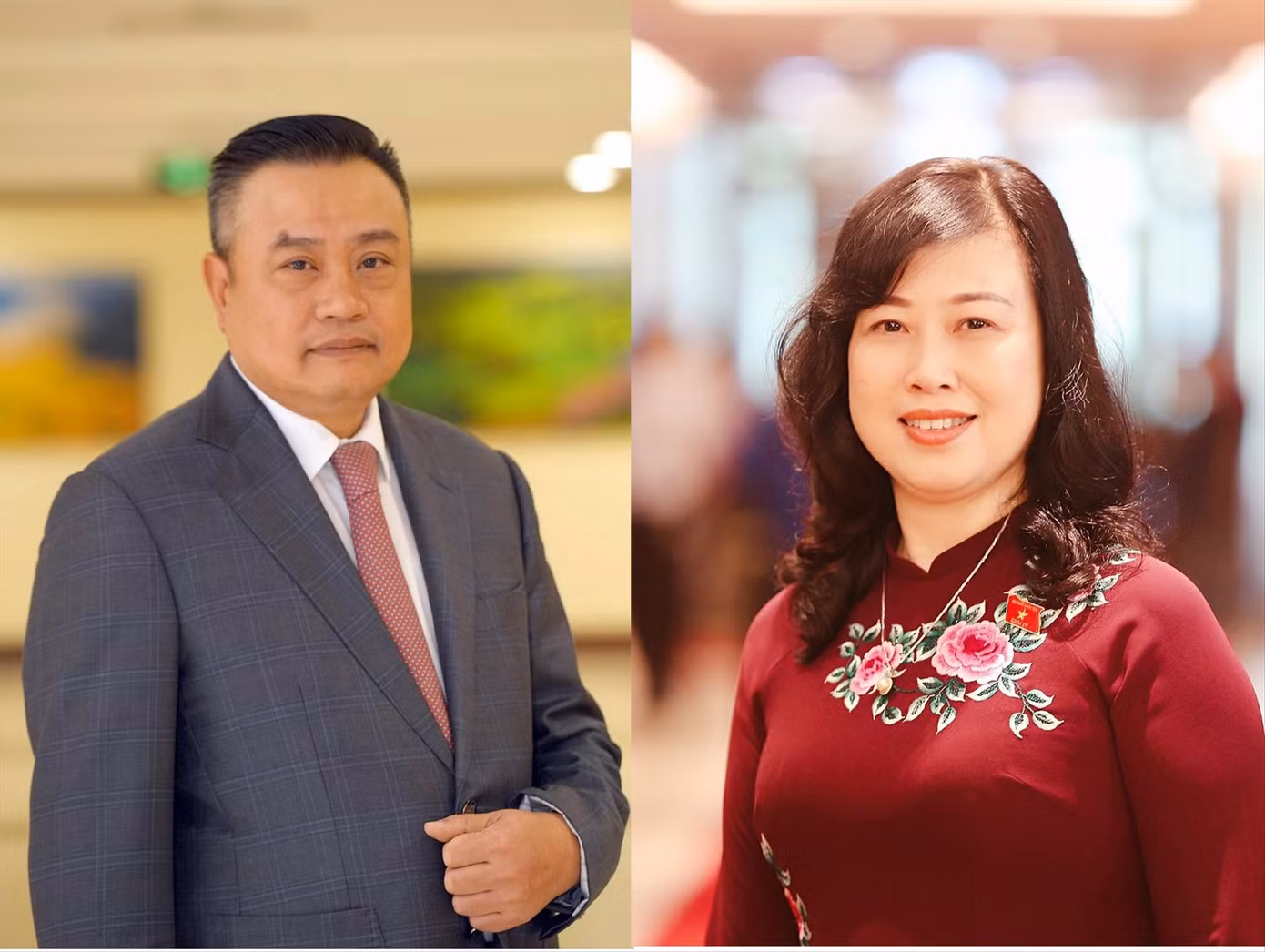 Quyền Bộ trưởng Bộ Y tế Đào Hồng Lan (phải) và tân Phó Bí thư Thành ủy Hà Nội Trần Sỹ Thanh. Ảnh: PV