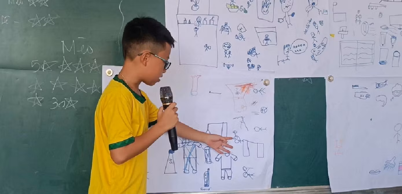 Các em thiếu nhi rèn được luyện các kỹ năng thực hành xã hội