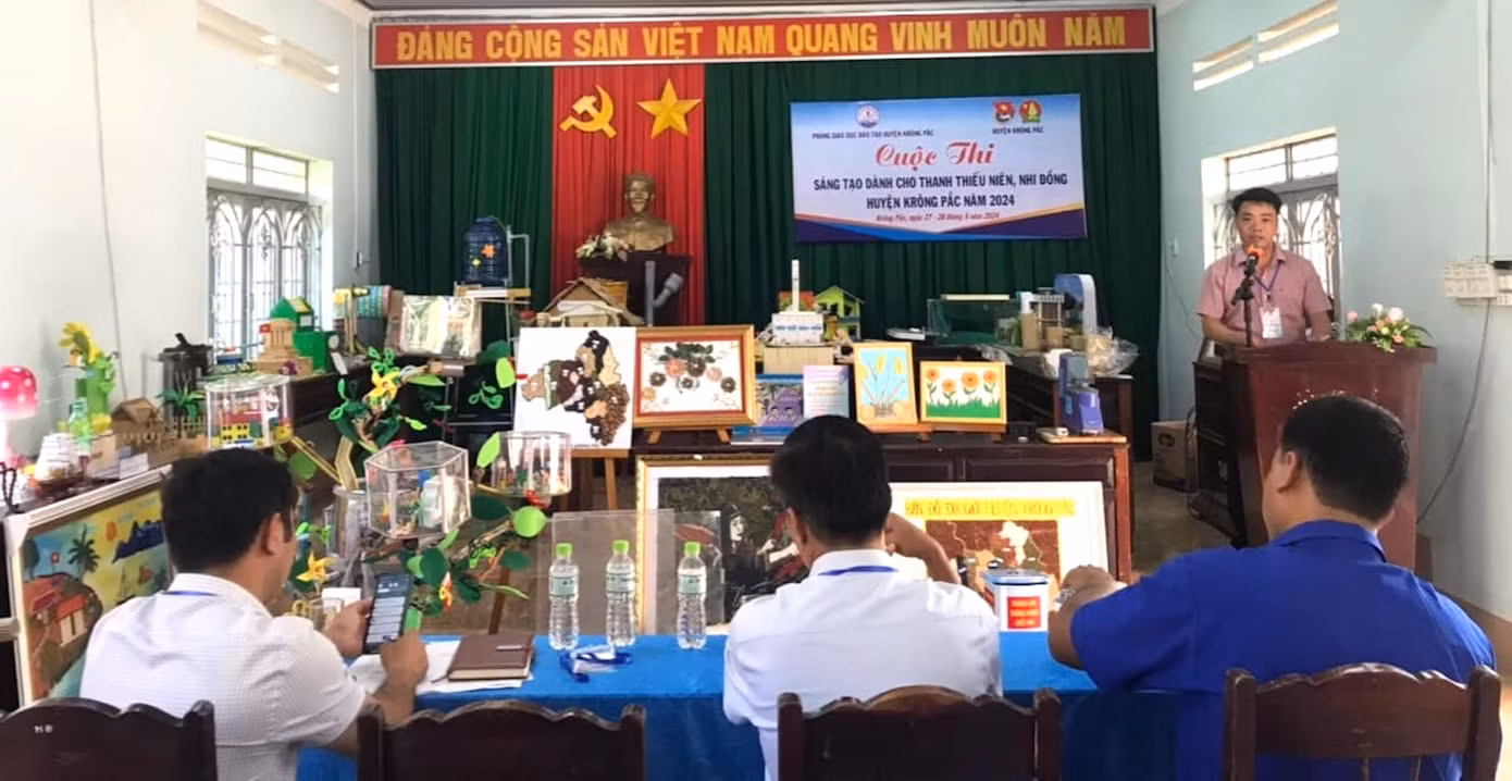 Tại cuộc thi sáng tạo thanh thiếu niên – nhi đồng huyện Krông Pắc năm 2024 vừa qua, có 45 mô hình, sản phẩm khoa học của 35 đơn vị trường học trên địa bàn huyện tham gia.