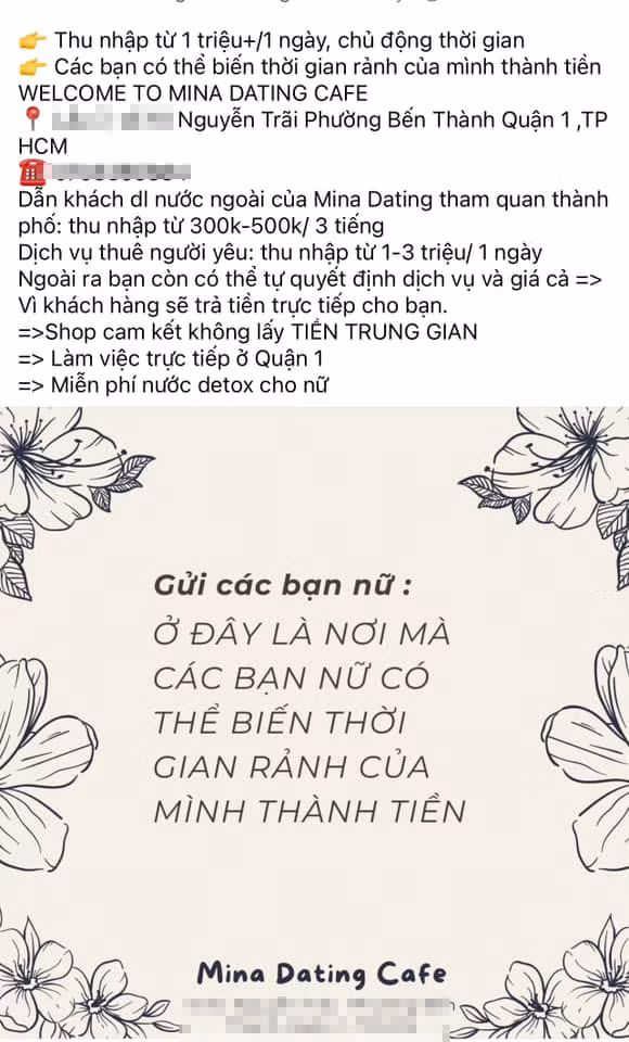 Một bài đăng của Mina Dating Cafe trên mạng xã hội