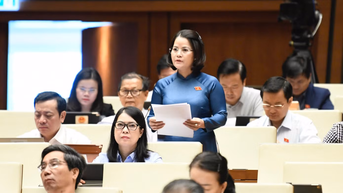 Đại biểu Nguyễn Hoàng Bảo Trân (đoàn Bình Dương). Ảnh: Như Ý