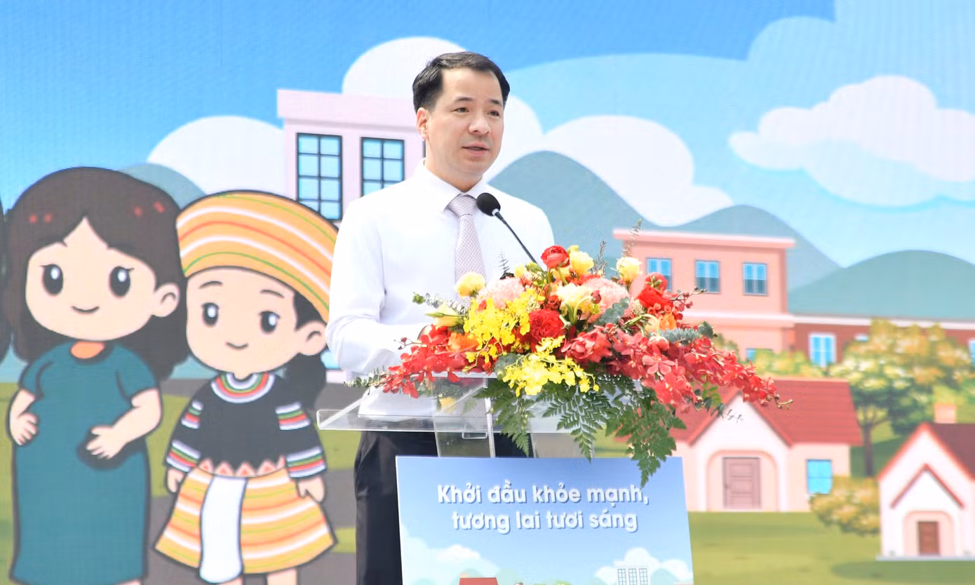 Bí thư T.Ư Đoàn Ngô Văn Cương phát biểu tại chương trình.