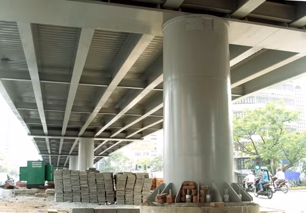 móng cọc vít thi công ép xoắn. Số cọc ít giúp công trình thi công tốn ít thời gian