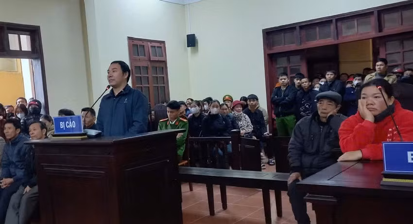 Bị cáo Dương tại phiên toà sơ thẩm.