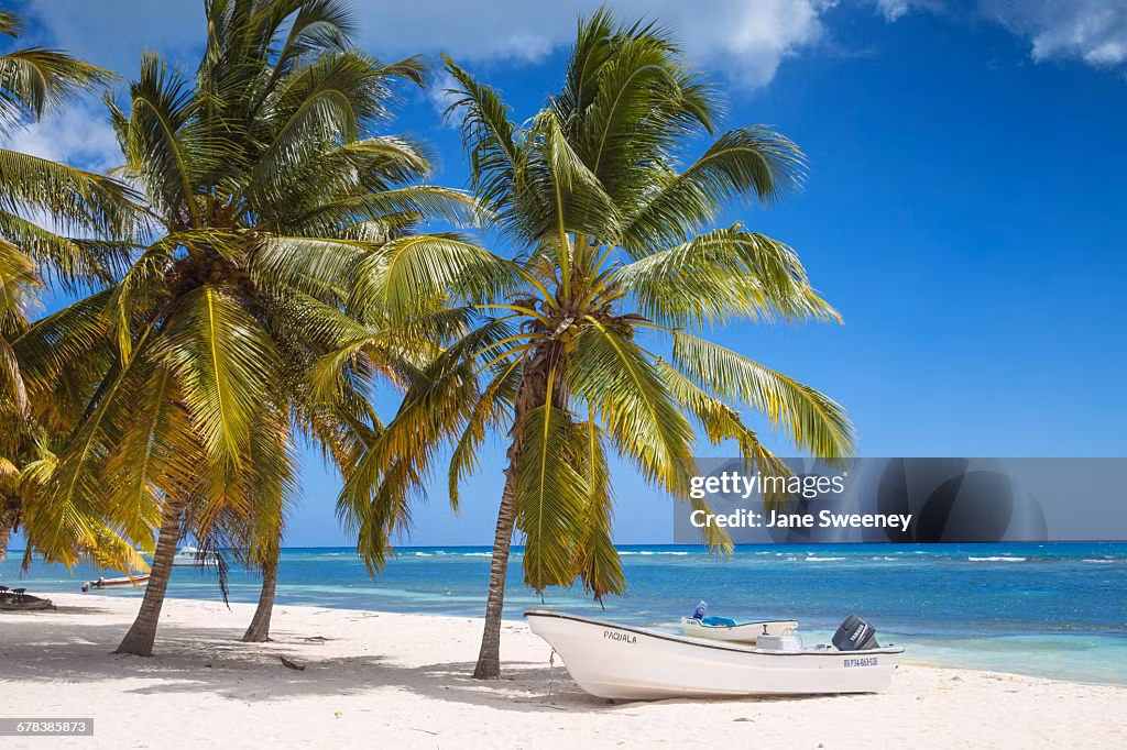 Xếp thứ bảy trong danh sách là bãi biển Bavaro (Bavaro, Cộng hòa Dominica). Nơi này là điểm đến yêu thích của du khách vì bãi biển đầy cát cùng làn nước ấm trong vắt, những hàng cọ xanh mát thơ mộng và các rạn san hô tự nhiên ấn tượng. Ảnh: Getty.