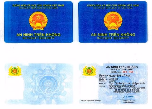 Mẫu thẻ An ninh trên không..