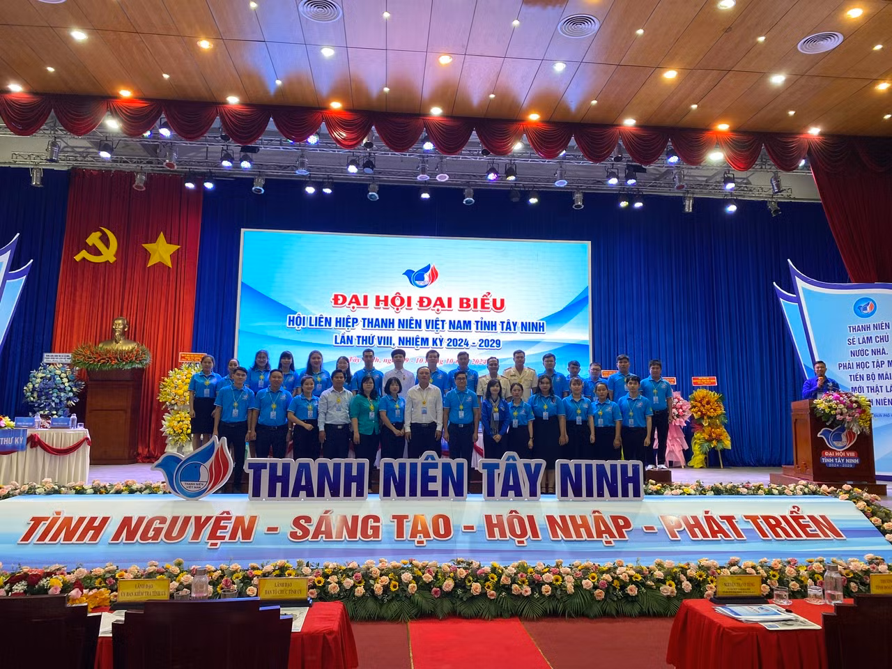 Đại hội đại biểu Hội LHTN Việt Nam tỉnh Tây Ninh chiều nay 9/10. Ảnh: Tân Châu
