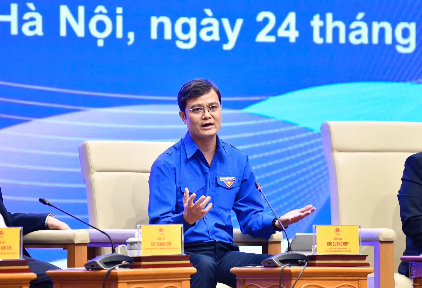 Anh Bùi Quang Huy - Ủy viên dự khuyết T.Ư Đảng, Bí thư thứ nhất T.Ư Đoàn chia sẻ tại chương trình.