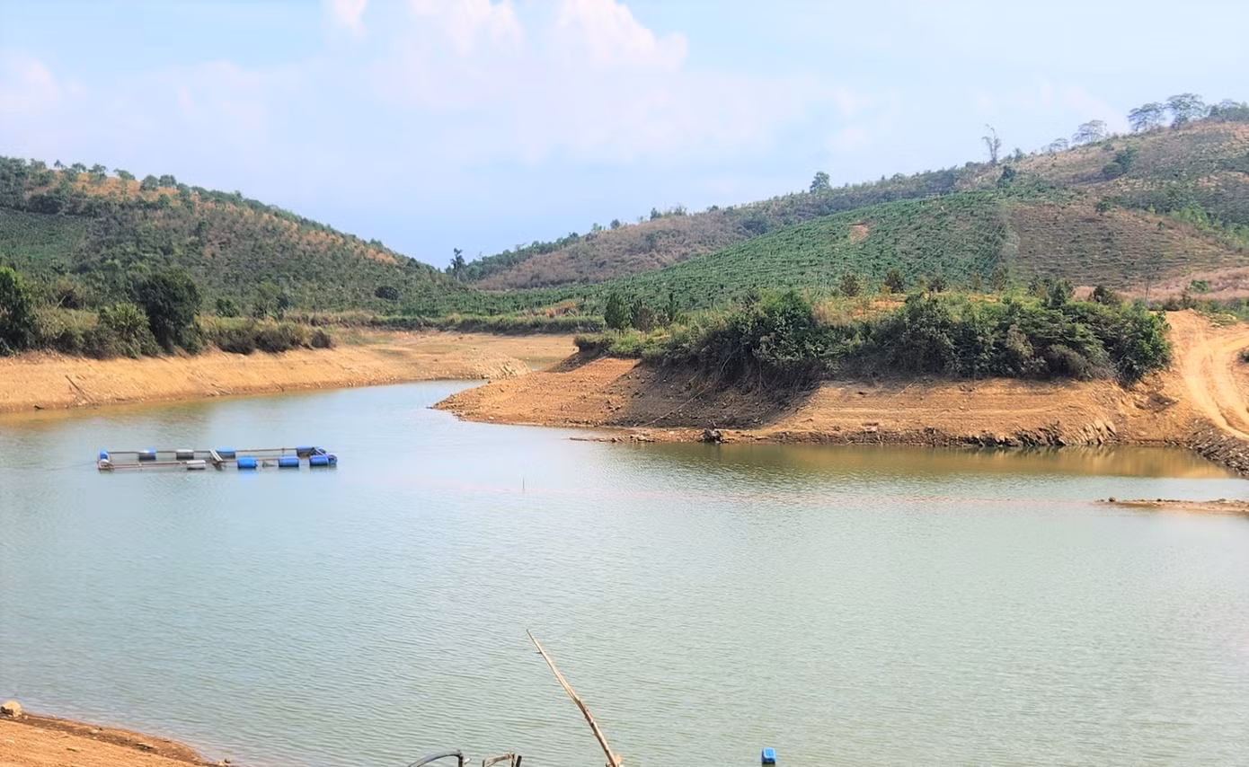 Hồ thuỷ lợi Đắk Ka - nơi xảy ra sự việc.