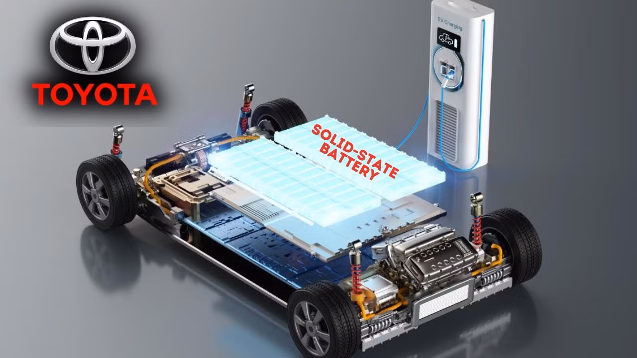 Mô hình phác họa cấu trúc pin thể rắn của Toyota.