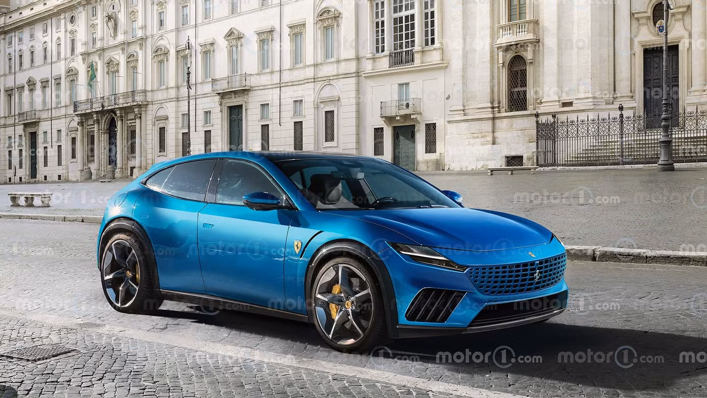Một bản phác thảo dự đoán thiết kế của xe điện Ferrari Elettrica. Ảnh: Motor1 Một bản phác thảo dự đoán thiết kế của xe điện Ferrari Elettrica. Ảnh: Motor1