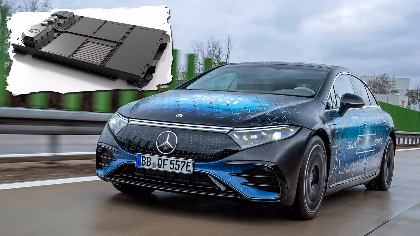 Mẫu Mercedes-Benz EQS sedan chạy thử nghiệm với pin thể rắn.