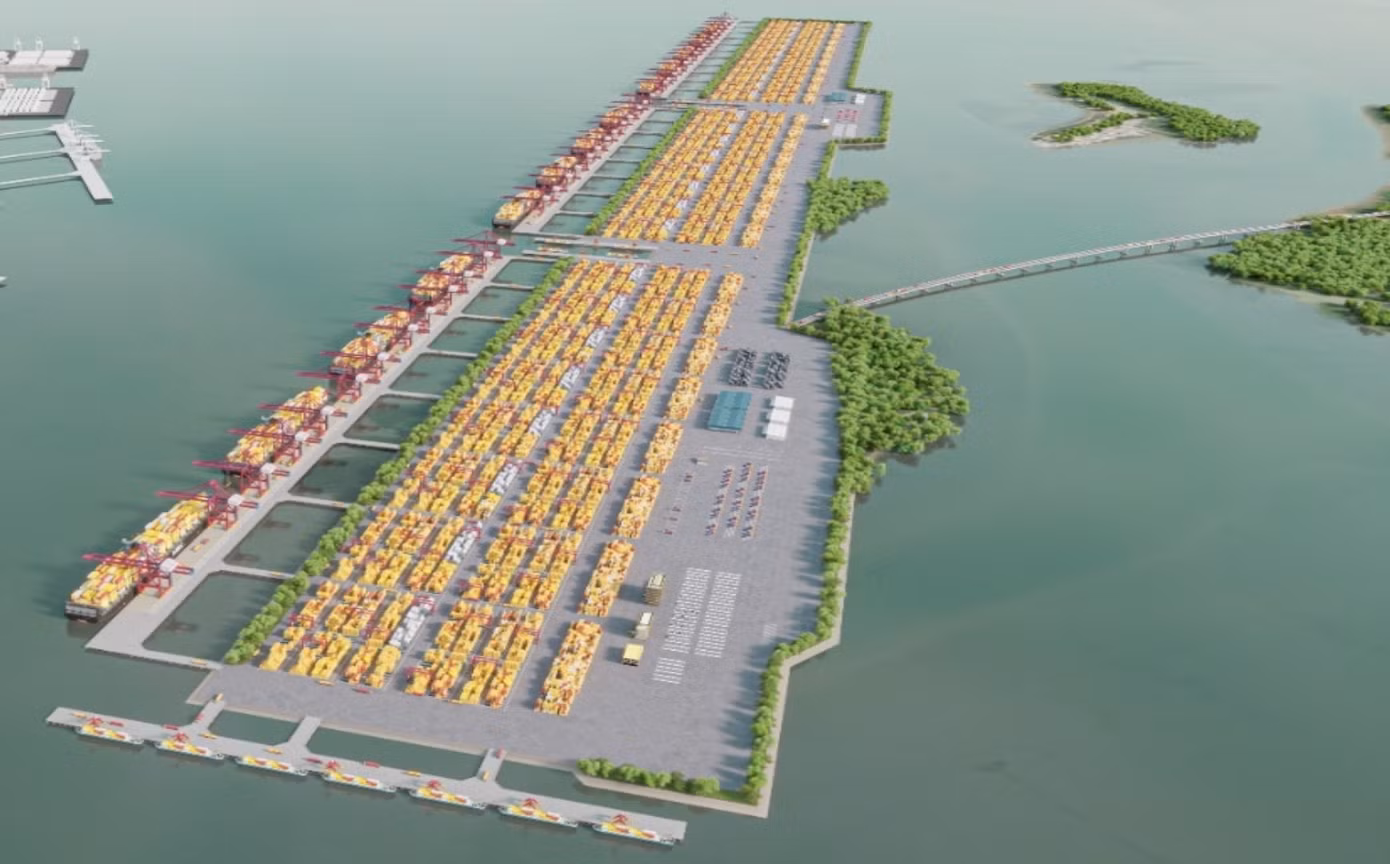 Phối cảnh dự án Cảng trung chuyển quốc tế Cần Giờ. Nguồn: Porcoast Phối cảnh dự án Cảng trung chuyển quốc tế Cần Giờ. Nguồn: Porcoast
