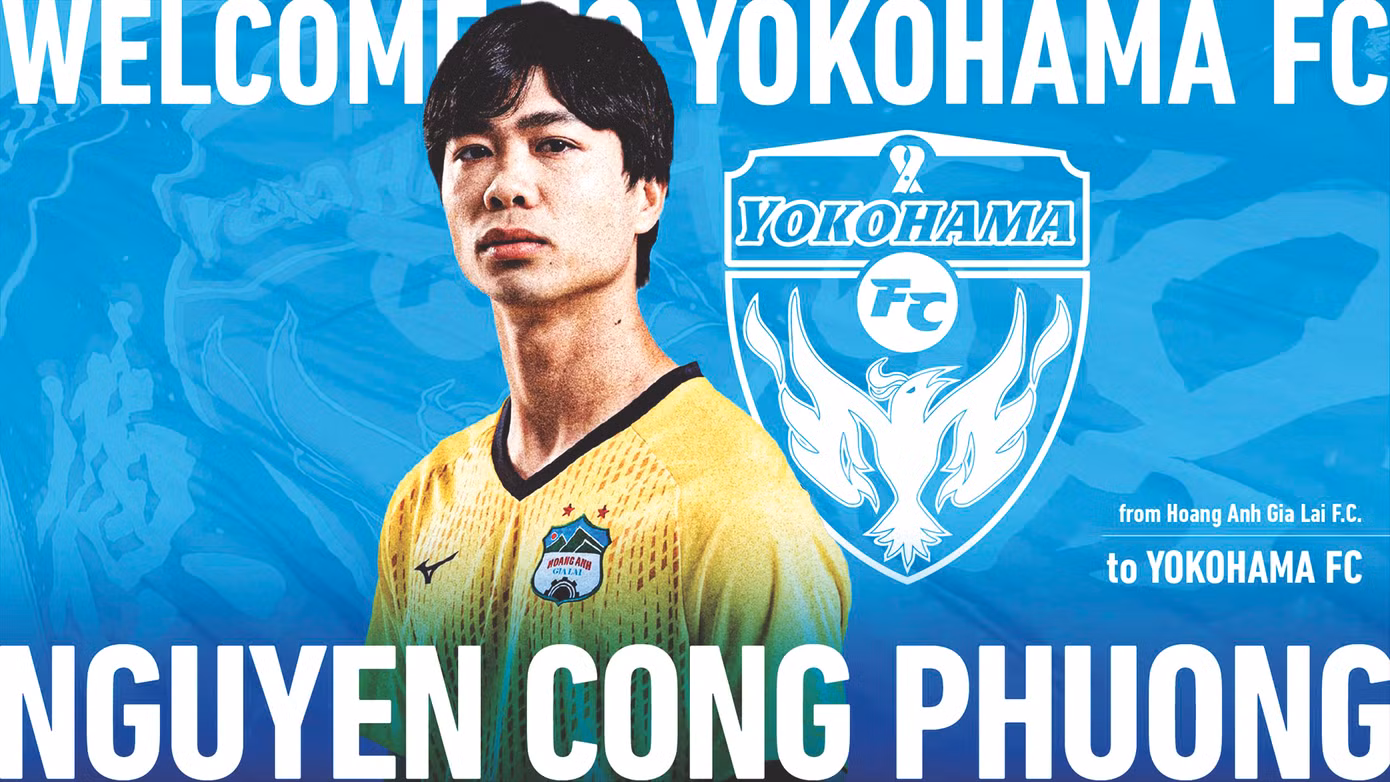 Hình ảnh Công Phượng trên trang web của Yokohama