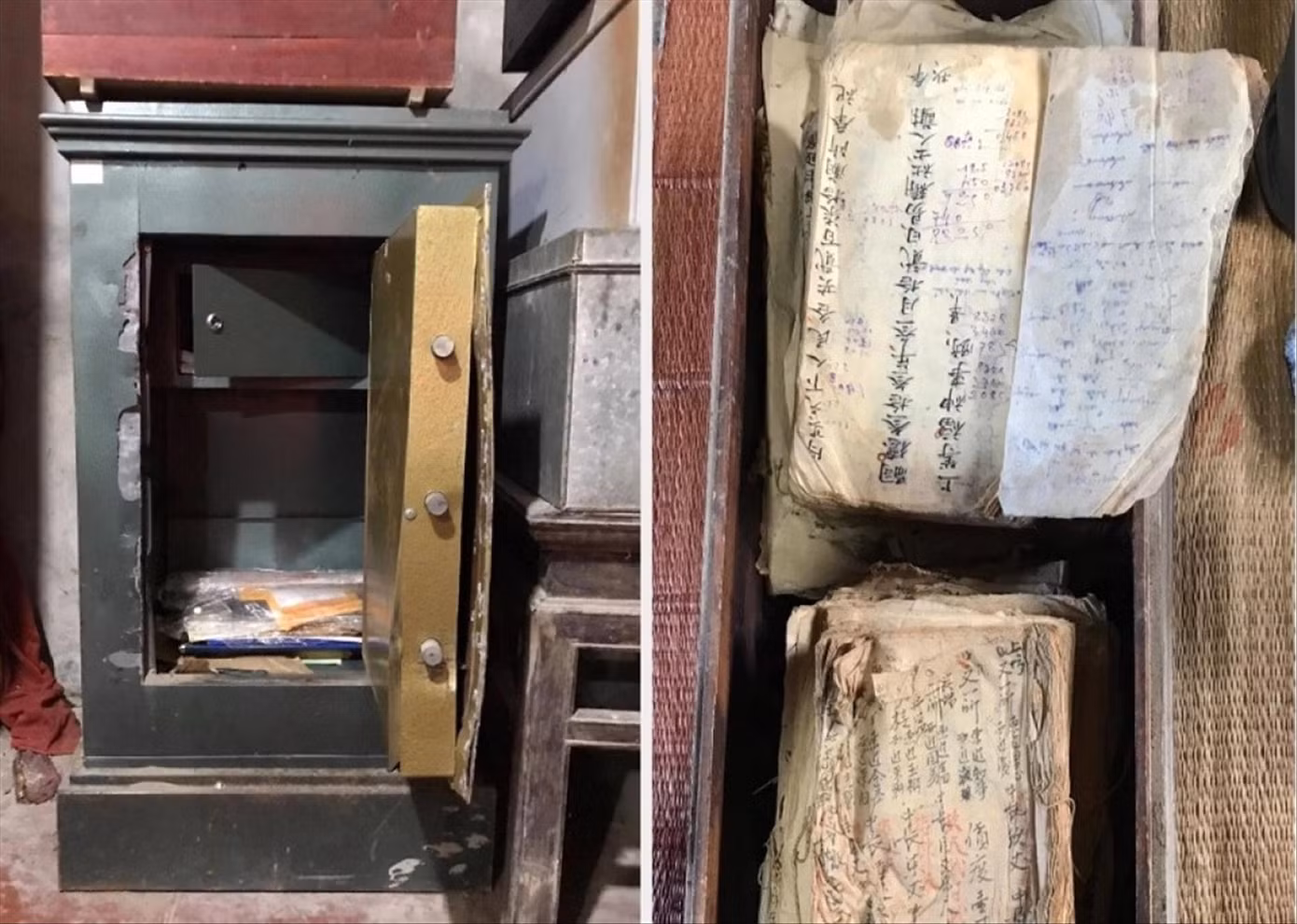 Chiếc két sắt đền Quốc Tế bị trộm phá và lấy đi nhiều sắc phong, tài liệu cổ