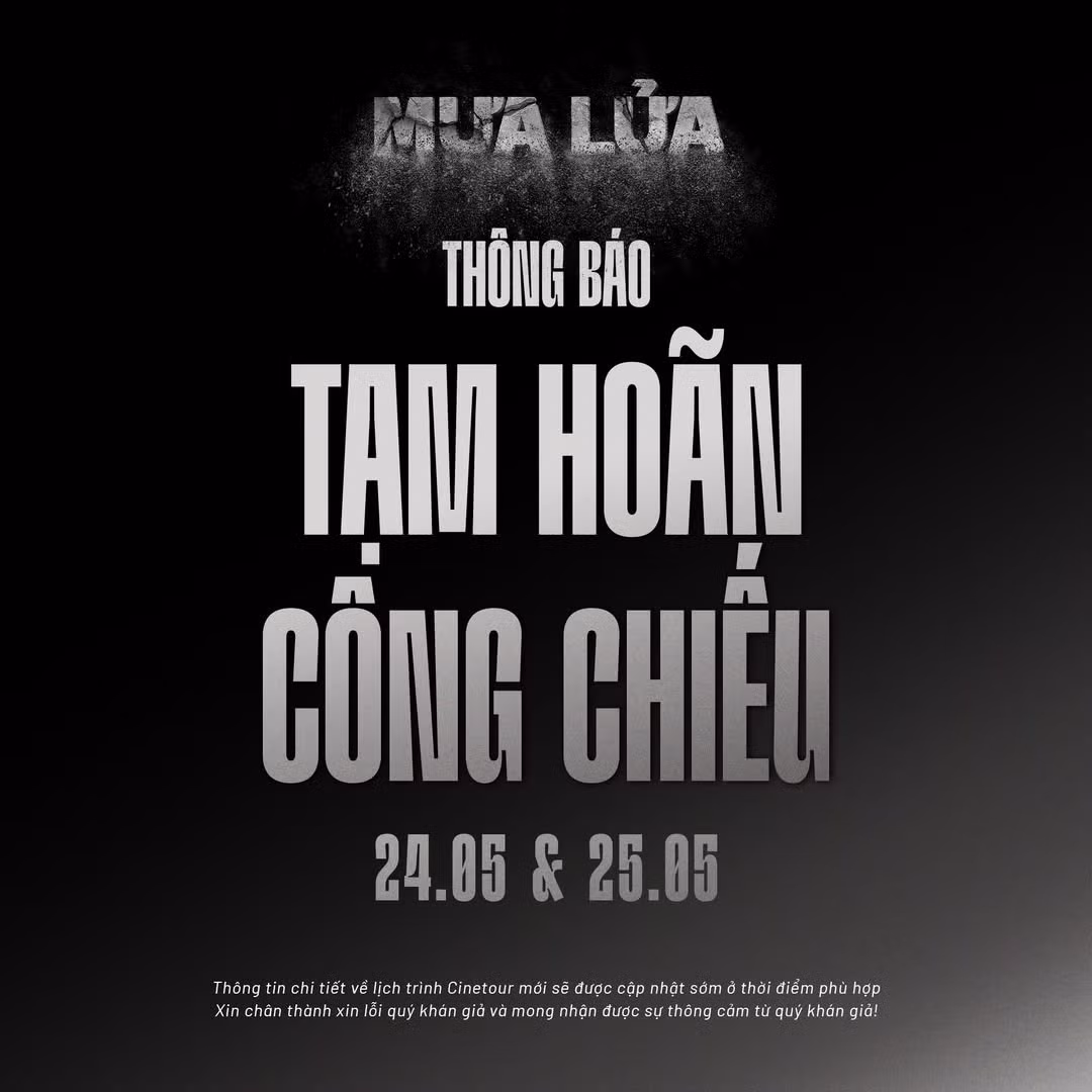 Cinetour Mưa lửa và nhóm B.O.F dời lịch trình để cùng cả nước hướng về quốc tang.