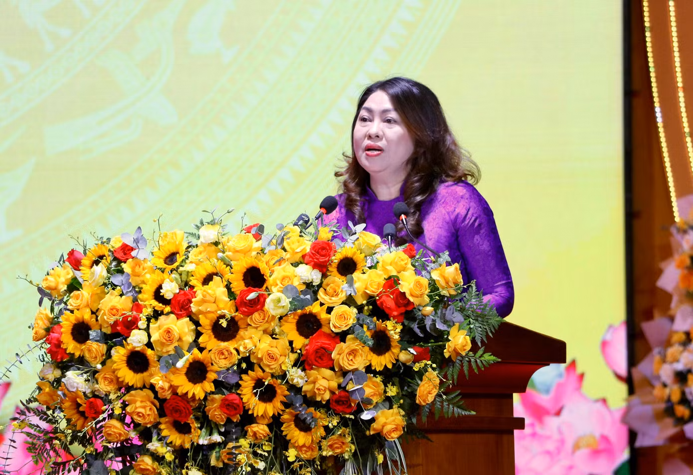 Bà Nguyễn Thị Thu Lan, Bí thư Đảng ủy, Chủ tịch HĐND phường Tam Kỳ, TP Đà Nẵng phát biểu.