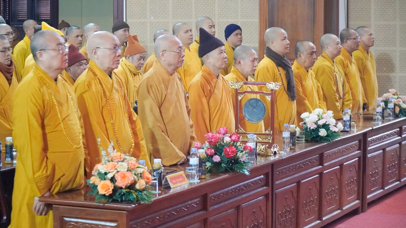 Các chư tôn, giáo phẩm của GHPGVN dự lễ cầu quốc thái dân an.